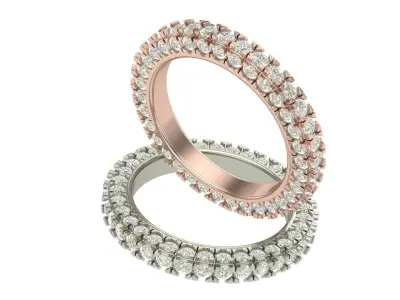 Eternity Ring with 3 sided Diamond Setting 3D print model