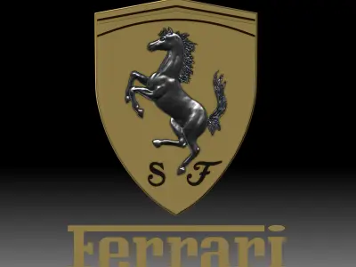 Ferrari auto car logo for 3D printer or CNC router 3D print model