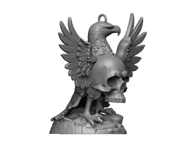 eagle and skull pendant 3D print model