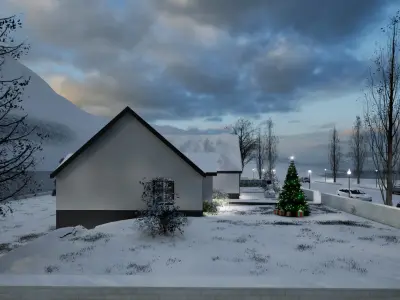 Modern Luxury Villa  Low-poly 3D model