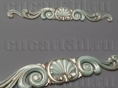 Cartouche two decorative scrolls 3D print model