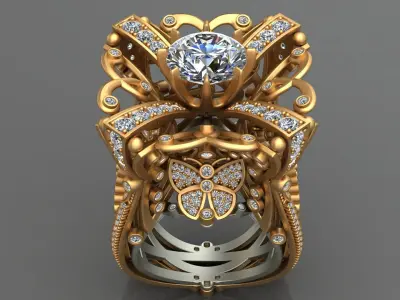 LOBORTAS HIGH-END WOMAN GOLD RING 3D print model