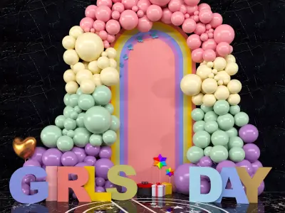 Happy Girls Day Set 02 3D model