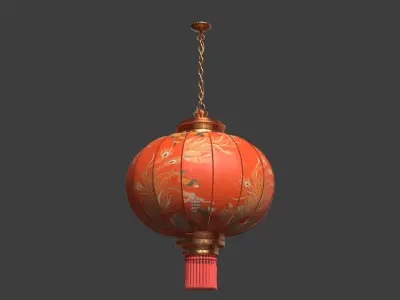 Chinese red lantern  Low-poly 3D model order
