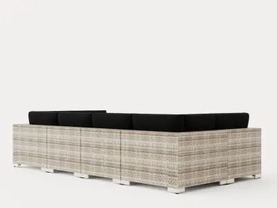 Bahamas Lounge Group 6 Seater Table M Shelf Low-poly 3D model