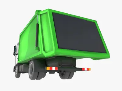 garbage truck Low-poly 3D model