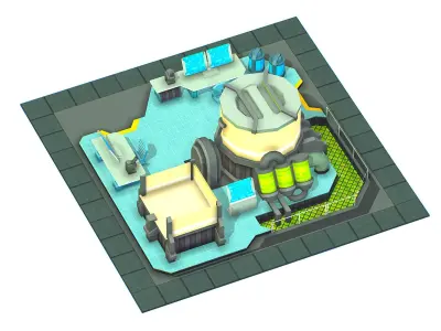 isometrical Underground Chemical Lab Room 2 Low-poly 3D model