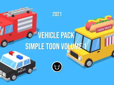 VEHICLE PACK - SIMPLE TOON VOLUME 1 Low-poly 3D model