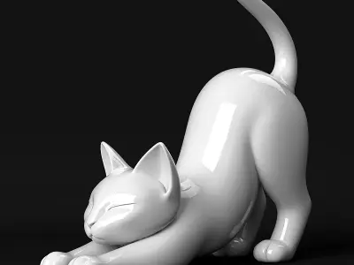 Stretching Cat 3D print model
