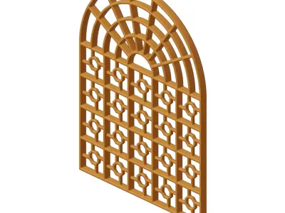 Plastic Exquisite Arch Window Grill Toy 3D model