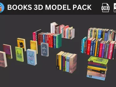 Ultimate Books 3D Model Pack 3D model