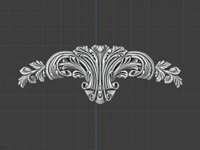 Classic decor ornament carved 04  3D model