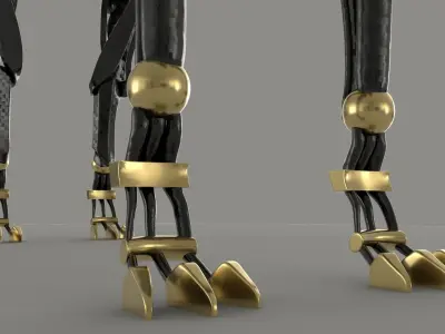 Sci fi cat skeleton sculture 3D model