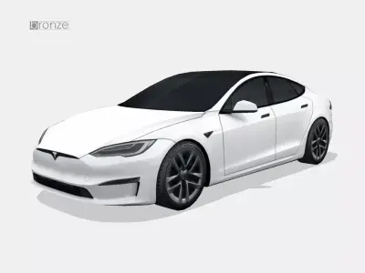 Tesla Model S Plaid 2021 Low-poly 3D model