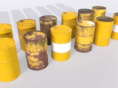 Barrel PBR Pack 4 Low-poly 3D model