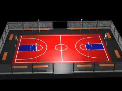 Basketball court  A1 Low-poly 3D model