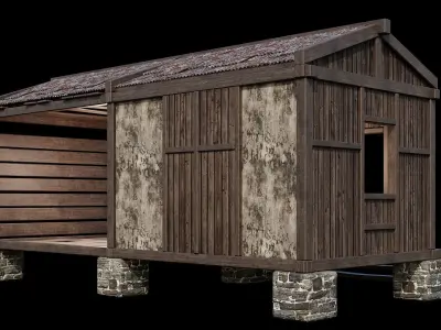 Medieval Houses 65- 4K Textures Game Ready Low-poly 3D model