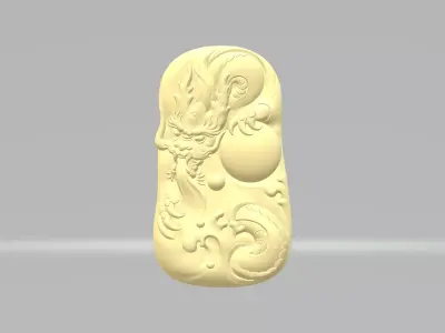Pearl Dragon Pendant 3D print model