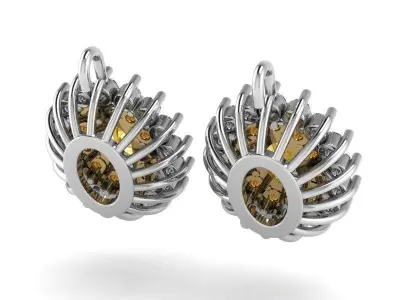 Oval Cluster Earring 1370 3D print model