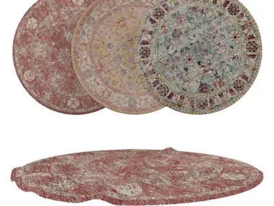 Round Rug Set 302 3D model