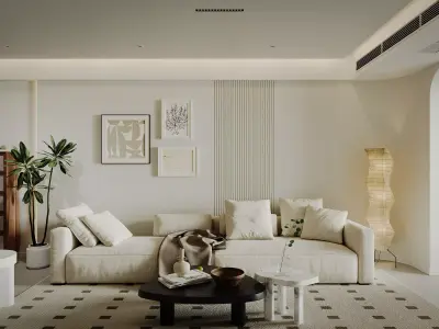 modern living room dining room interior scenes 33 3D model