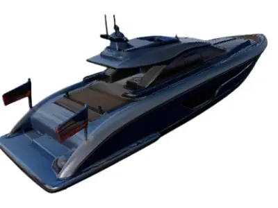 Luxury Sport Yacht 3D Model Low-poly 3D model