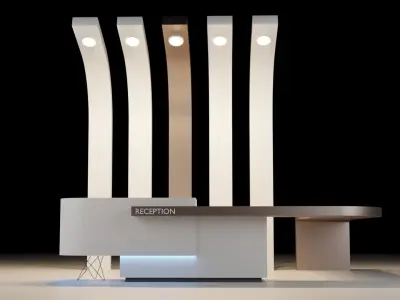 Reception counder 3D model