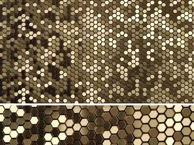 3D panels GOLDEN Hexagon 3D model