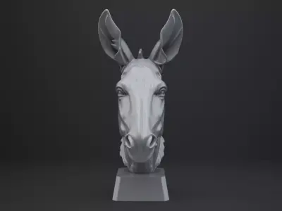 Donkey Bust - Animal Figurine 3D print model