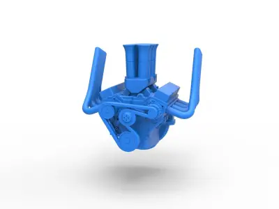 Engine V8 for Supermodified race car Version 2 Scale 1 to 25 3D print model
