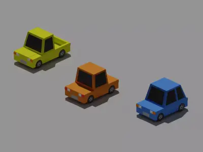 Low-Poly Cartoon Car Pack Free 3D model