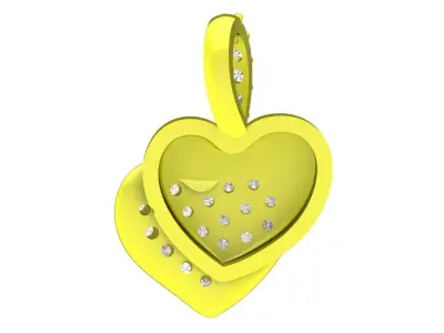 Luxury Heart Shape Gemstone Pendant 3D Jewelry Design  4709 3D print model