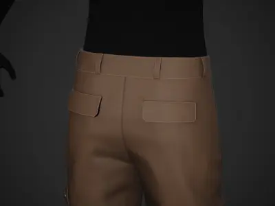 Brown Snowboard Outfit Style 1 Low-poly 3D model