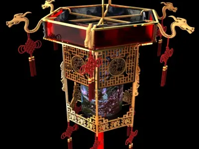 Chinese palace lantern 3D model 8