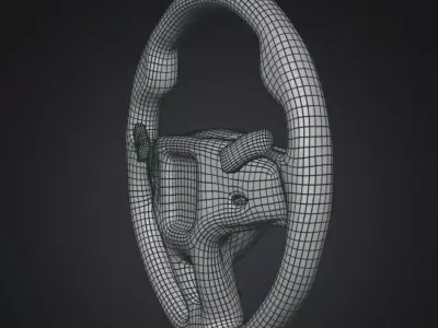 Steering Wheel untexured lowpoly perfect Quad mesh Low-poly 3D model