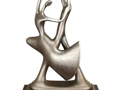 abstract dancer sculpture 3d model Low-poly 3D model