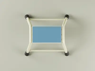 White Steel Step Ladders 3D Model Low-poly 3D model