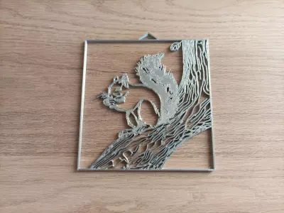  Squirrel for wall art 3D print model