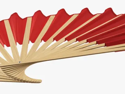 Hand fan opened 3D model