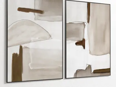 Plaster Two Photo Frame 103 Low-poly 3D model