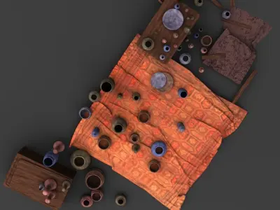 Vases piece of cloth 3D model