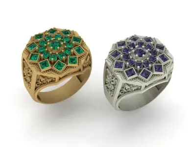 Luxury Men Artistic Ring 3D print model