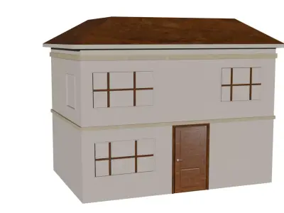 Game Ready House Model Low Poly Optimized for Mobile and Unity Low-poly 3D model