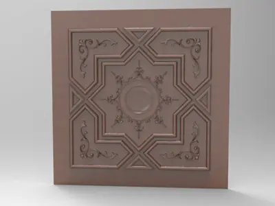 Vintage Hand Carved 3D Decor 3D print model