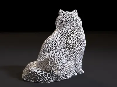 Fluffy cat 3D print model