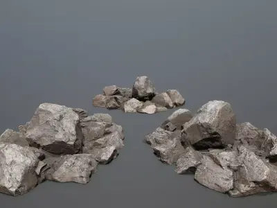 Desert rocks Low-poly 3D model
