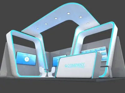 Exhibition Stand 4 Low-poly 3D model