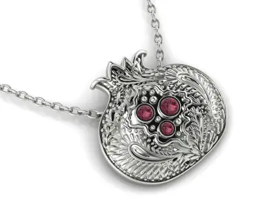 Pomegranate pendant Gold  3D print model