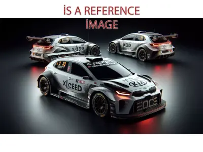 Lowpoly Rallycross KIA Xceed concept Low-poly 3D model