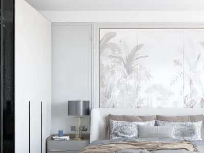 Home Modern bedroom villa decoration 3D model